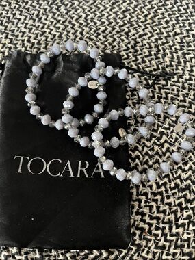 Pale Blue Faceted Glass Bead Bracelet Set